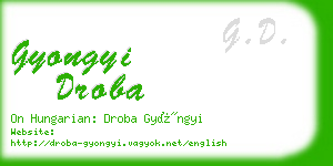 gyongyi droba business card